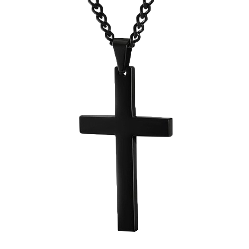Yamaler Mode Männer einfache Kreuz Anhänger Legierung Halskette Kette Schmuck Weihnachten Tag Geschenk_voghion.com