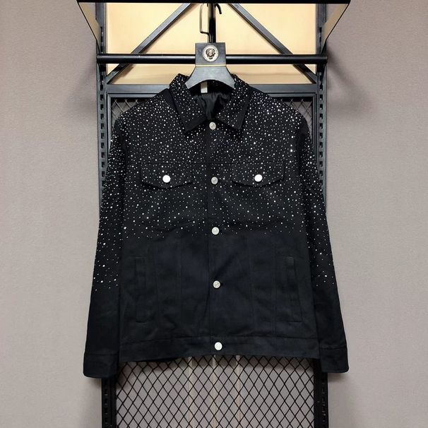 Gypsy Hot Diamond Luksuriøs Denimjakke Herre Forår og Efterår Ny Trend Slank Ruffian Smuk Jakke Afslappet Alsidig_voghion.com