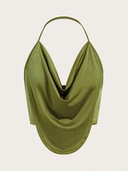 Damenbekleidung Solide Konzert Drape Front Backless Party Camisole Top Mode Ärmelloses Einfarbiges Unterhemd Frühlings- Und Sommerkleidung_voghion.com