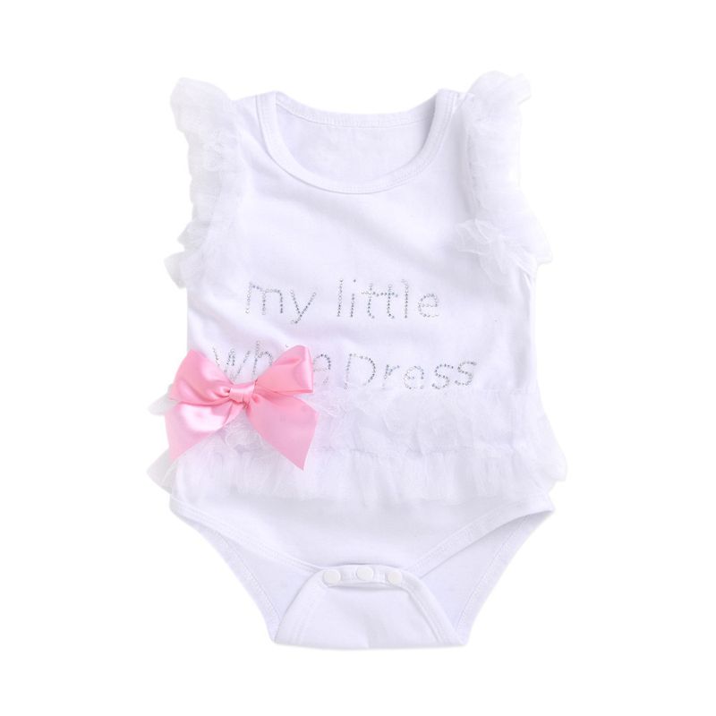 Kids' Clothing Ins Popular Girl Baby Newborn Black Lace Skirt Romper Cute Girl Letter Angel Crawling Clothes Jumpsuit_voghion.com