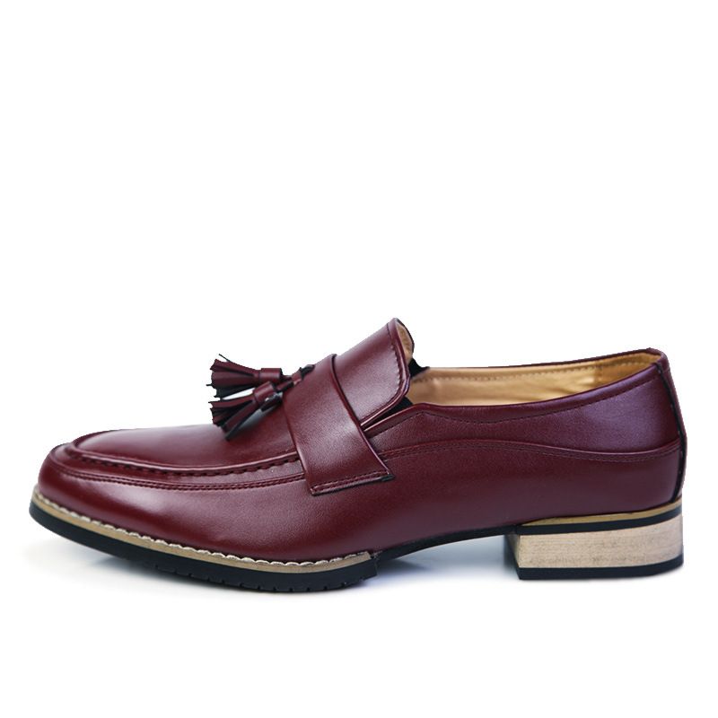 Britischer Stil Herren Business Trend Spitzschuh Koreanische Version Friseur Quaste Slip-On Lederschuhe_voghion.com