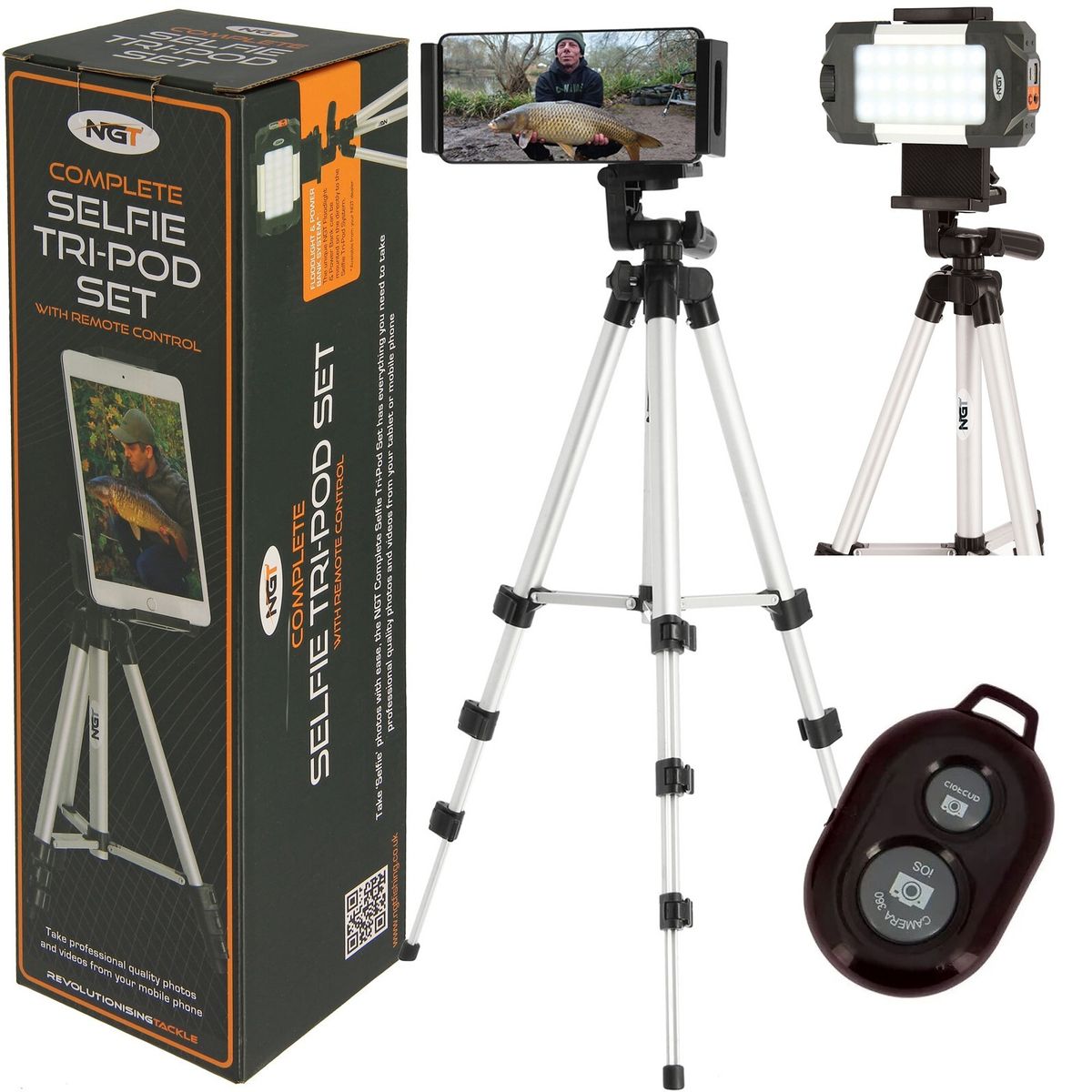 NGT Selfie Photo Phone Tripod Camera Pod Stand System Bluetooth Remote Fishing_voghion.com