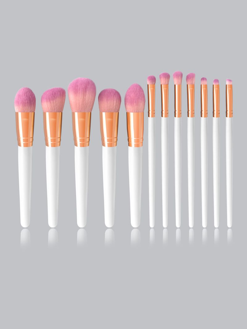 Nuovo set di pennelli per trucco professionali bianchi da 12 pezzi_voghion.com