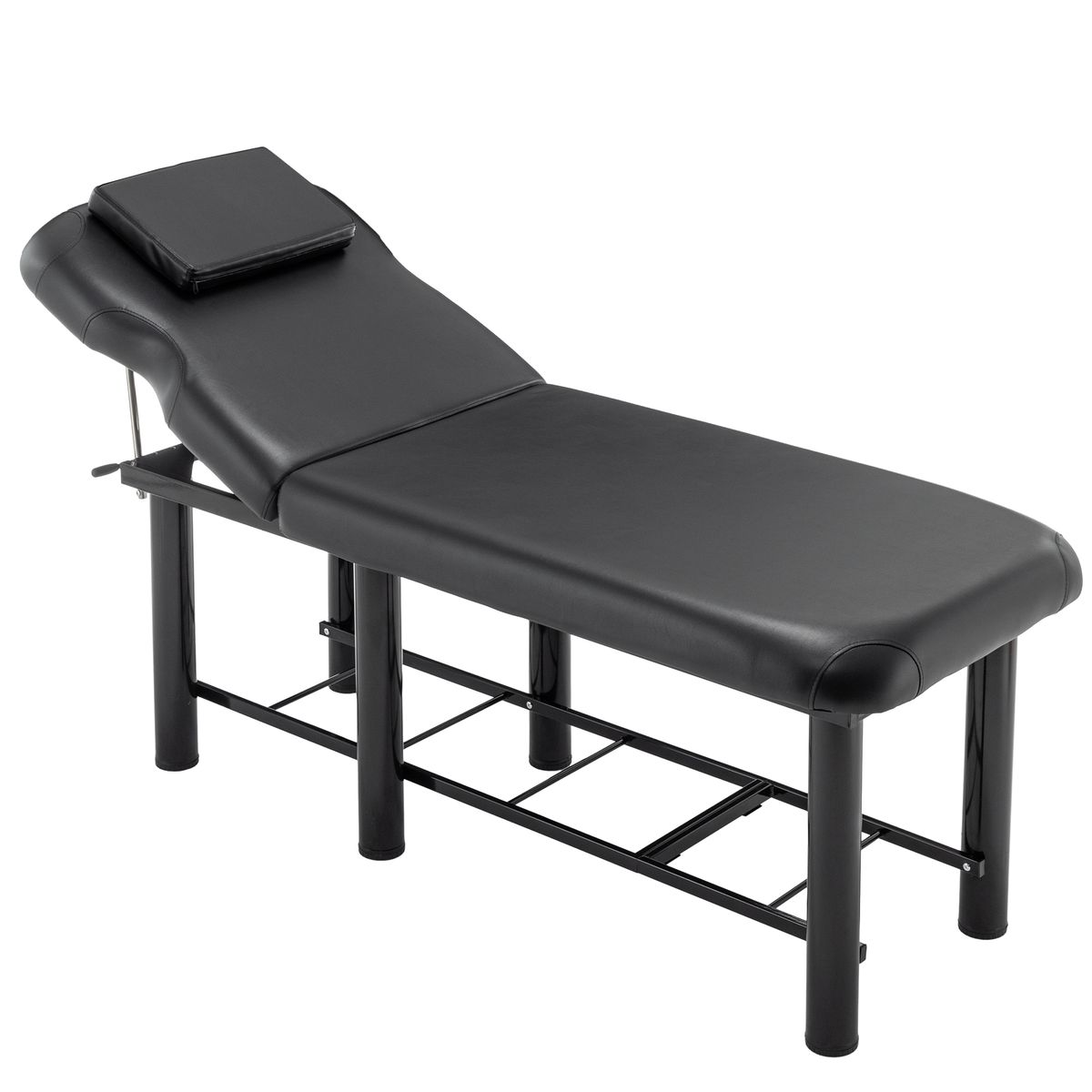 Professioanl Massage Table , Backrest Adjustable, Removable Headrest, Bottom Shelf Storage , Memory Foam Layer Salon Bed,Black_voghion.com