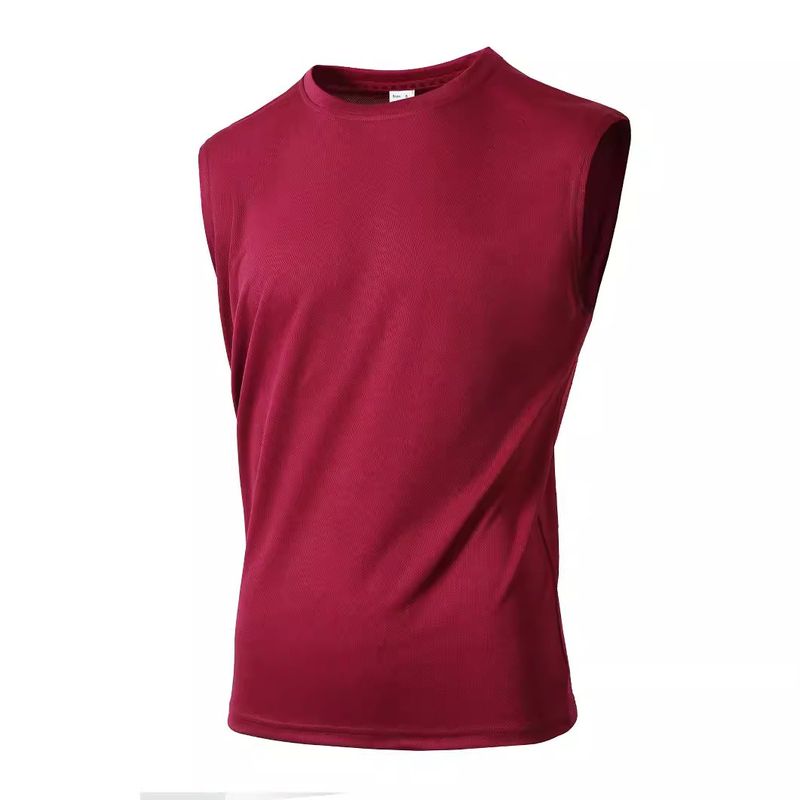 Herrenbekleidung Gestrickte Mesh Fitness Sport Schlanke Weste Laufen Vertikal Gestreifte Weste_voghion.com