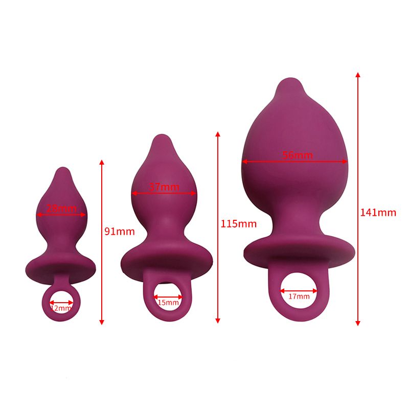 3 Pcs.Silicone Set Anal Plug Expander Dildo Prosthesis Massager Adult Games Sexy Toys For Women Couples Gay Men_voghion.com