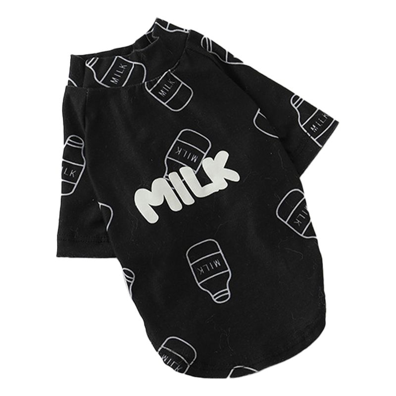 Guangying-ropa de verano para perros, traje de moda transpirable con cuello redondo, camiseta estampada, camisa para perros y gatos, ropa de dos patas, ropa para mascotas_voghion.com
