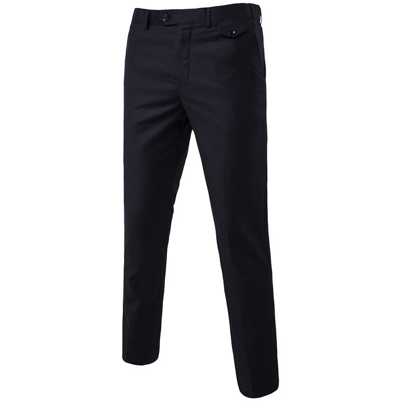 Anzughose Hohe Taille Reißverschluss Hosen Männer Solide Gespleißt Knöchellangen Bleistifthose Taschen Casual 2025 Knöpfe Sommer Slim Fit_voghion.com