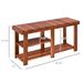 3-Tier Shoe Rack Bench, Acacia Wood Shoe Organizer, Rustic Entryway Bench With Storage Shelves For Entryway, Hallway, Livingroom, Teak_voghion.com