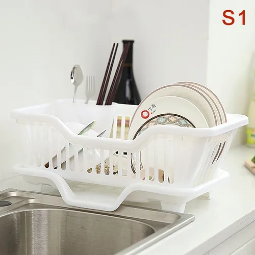 Kitchen Drainage Rack With Drainer Board Countertop Utensils Plates Chopsticks Bowls Spoons Storage Dish Drying Rack_voghion.com