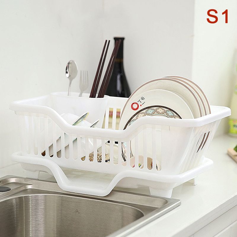 Scolapiatti da cucina con scolapiatti da bancone, utensili, piatti, bacchette, ciotole, cucchiai, scolapiatti_voghion.com