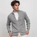 Roupas Masculinas Cardigã Masculino Slim Fit com Zíper - Suéter Casual Pulôver com Gola Alta e Zíperes Duplos (Cinza, Verde, Bege, Preto)_voghion.com