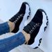 thick-soled color-blocked lace-up running shoes for women large size low-top casual single shoes sports shoes_voghion.com