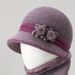 Cappello invernale lavorato a maglia per donne anziane di mezza età, cappello di pelliccia di coniglio della mamma, spesso e foderato in pile, cappello di lana caldo della nonna_voghion.com