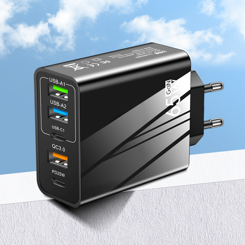 USB 65W C punjač GaN PD brzo punjenje 3.1A tip C QC3.0 adapter za telefon za iPhone, Xiaomi, Samsung Realme onep punjač punjenje_voghion.com