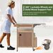 40.5' Outdoor Grill Cart With Stainless Steel Top, Solid Wood Outdoor Storage Cabinet With Drop Leaf, One Drawer, Towel Rack, Rolling Kitchen Cart W_voghion.com
