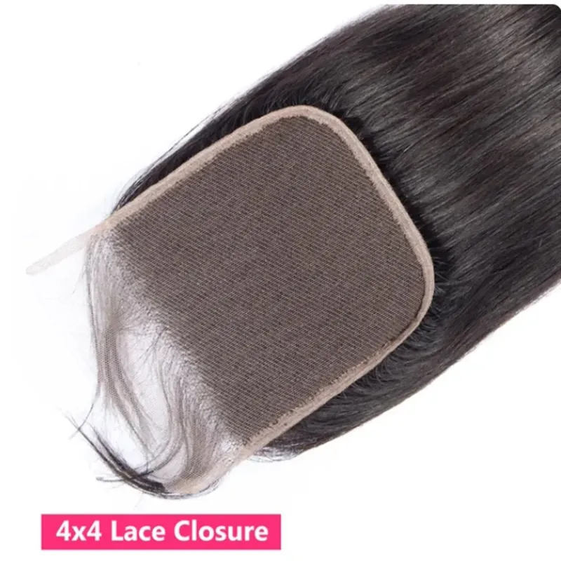 Păr natural drept, cu închidere din dantelă, 4x4, transparent, HD, 13x4, dantelă frontală_voghion.com