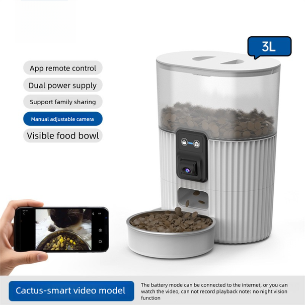 Automatic Remote Control Voice Intercom Timed Quantitative Pet Smart Cat Dog Feeder Machine_voghion.com