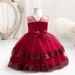 Kids Clothing baby party dress cross border foreign trade girl wedding dress children's celebration sequined mesh dress_voghion.com