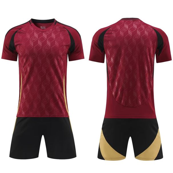 2425 Belgien Home Bareboard Trikot Kurzarm Erwachsene Fußball Kit Team Kits_voghion.com