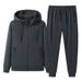 Frühlings- und Herbst-Kapuzenpullover-Zweiteiler für Herren, lockeres, lässiges Sport-Set, vielseitig und bequem für Männer mittleren Alters und junge Menschen_voghion.com