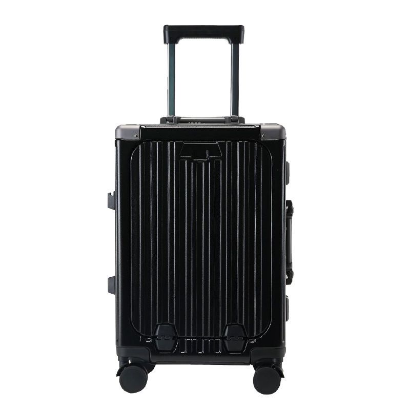 Luggage High End Front Opening Suitcase Aluminum Frame Trolley Case 20 Inch Multi Function Charging Boarding Suitcase For Business Travel 26_voghion.com