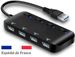 USB-Hub-Splitter USB 3.0 4-Port High Speed (5 GB) mit unabhängigem Schalter und LED, alle Rechte vorbehalten_voghion.com