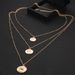 Collana da donna in argento con pendente a forma di testa di moneta, stile bohémien, con più strati, set_voghion.com