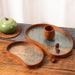Plateau à thé en bois moderne - Porte-tasse rectangulaire pour salon avec rangement pour clés (élégant et léger, décoration d'intérieur luxueuse)_voghion.com