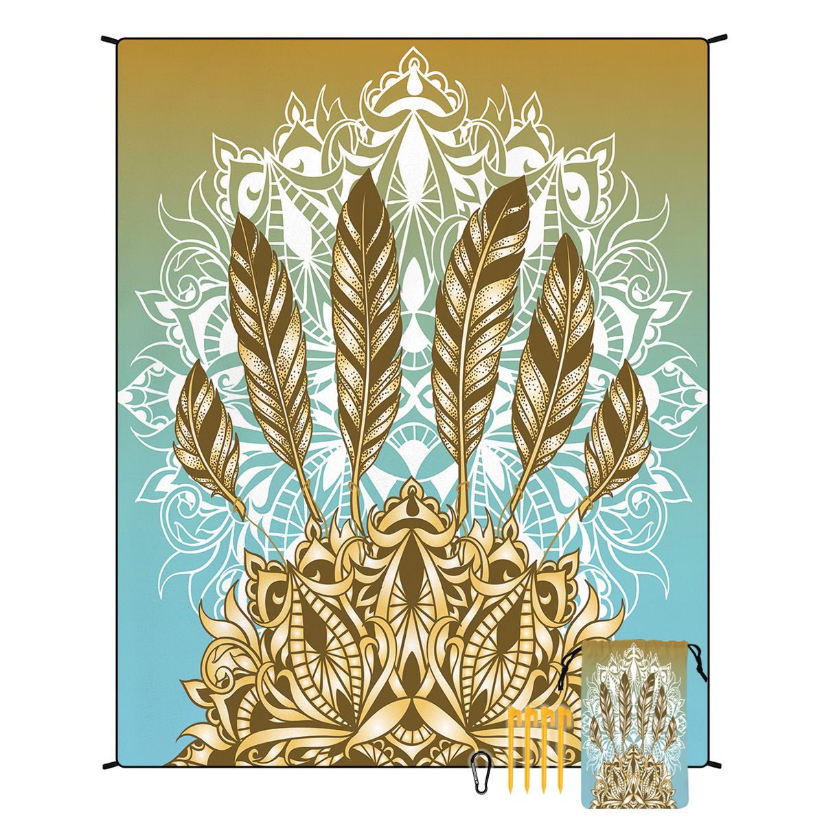 Polyester strandmat - snel drogend, zand- en windbestendig (180x220cm, waterdicht, voor kamperen, picknicken en reizen)_voghion.com