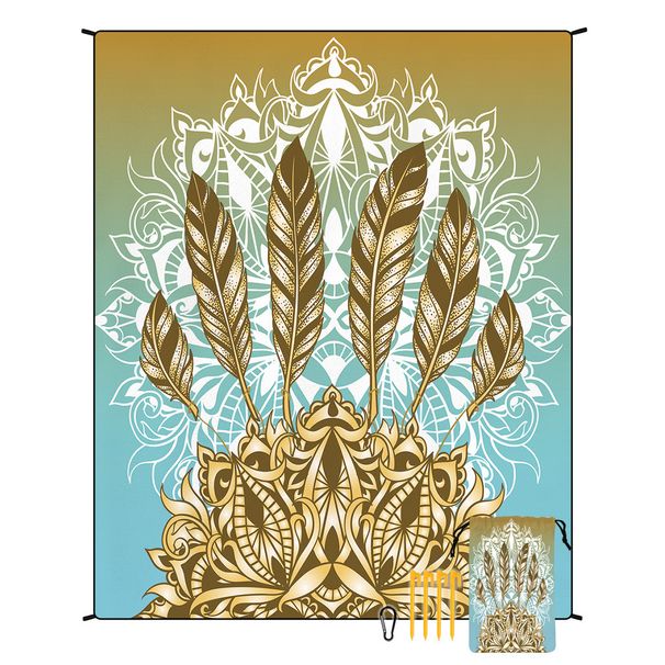 Polyester strandmat - snel drogend, zand- en windbestendig (180x220cm, waterdicht, voor kamperen, picknicken en reizen)_voghion.com