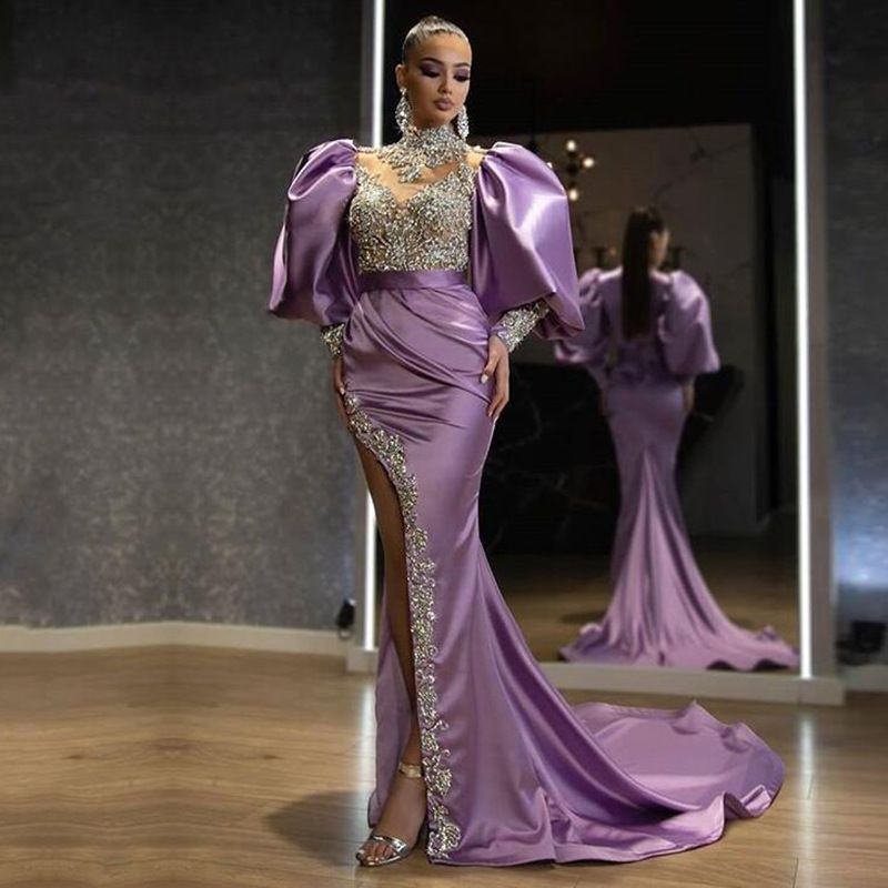 Damenbekleidung Abendkleid Pailletten Gold Spleißen Kleid Temperament Langer Rock_voghion.com