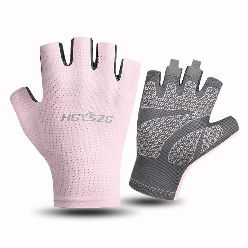 Cycling Gloves Summer Five-Finger Sports Men Women Ice Silk Sun Protection Outdoor Riding Fitness Non-Slip Breathable_voghion.com