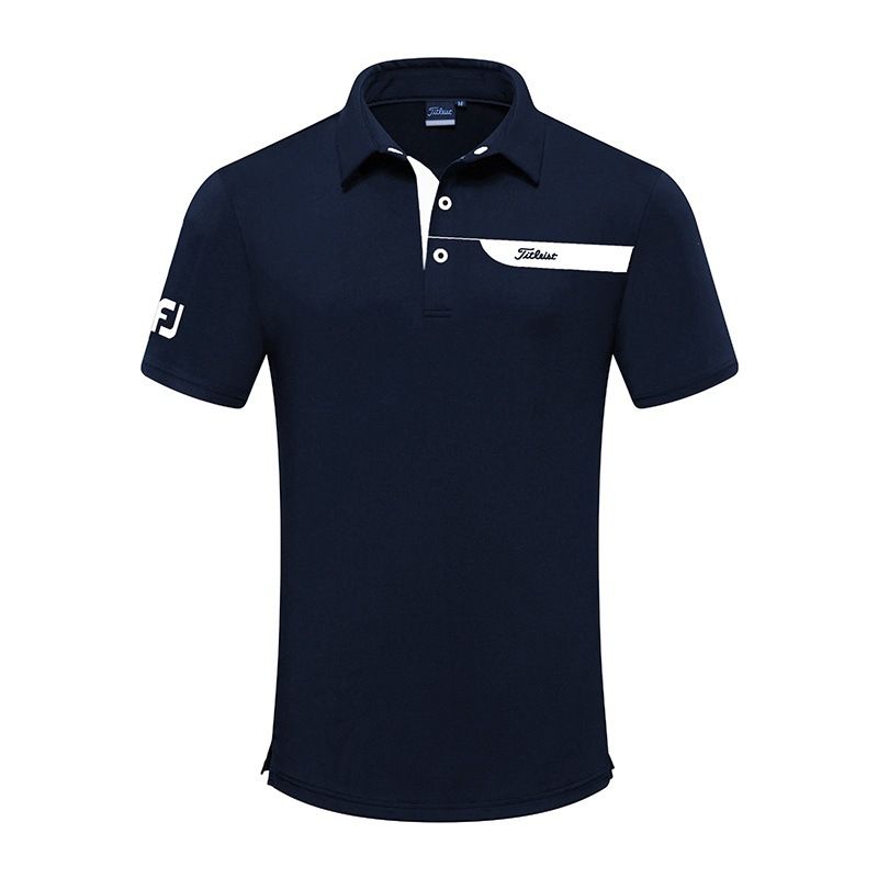 Vêtements de golf pour hommes, t-shirt de sport à manches courtes absorbant la transpiration, maillot élastique à séchage rapide, vêtements de golf d'été à revers_voghion.com