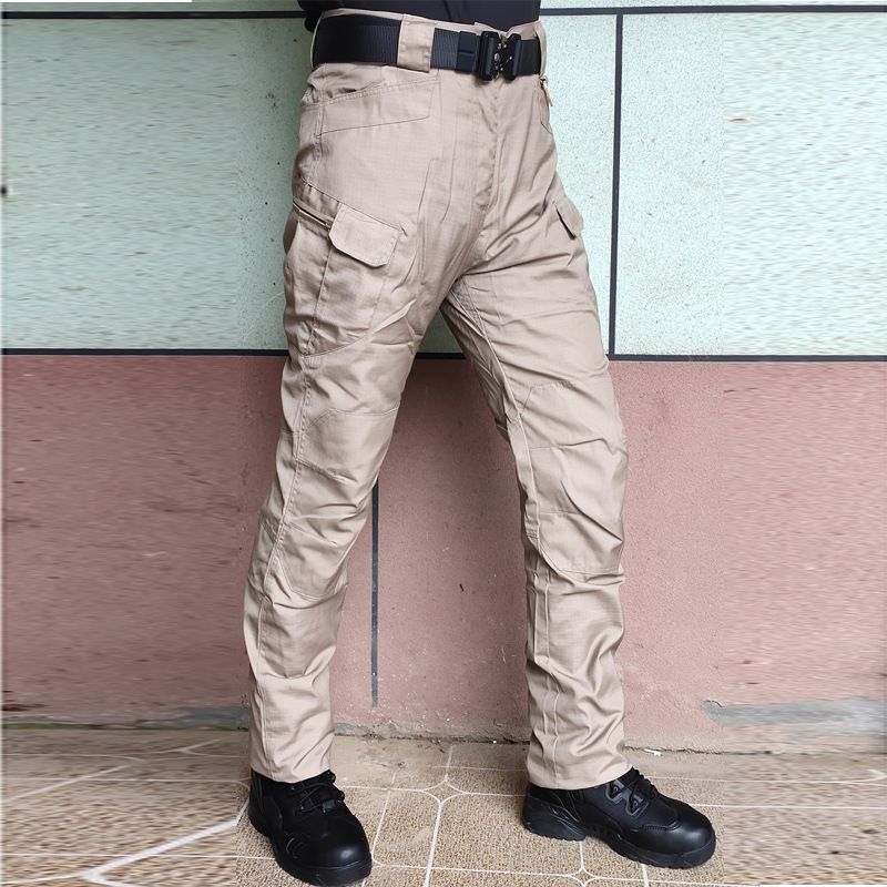 Pantaloni cargo tattici slim fit da uomo - Pantaloni da lavoro militari per esterni con tasche multiple, vita alta e resistente cotone 100% per escursionismo e allenamento_voghion.com
