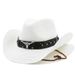 Cappello di paglia unisex con testa di mucca, cappello a cilindro da cowboy occidentale, cappello di paglia etnico pieghevole_voghion.com