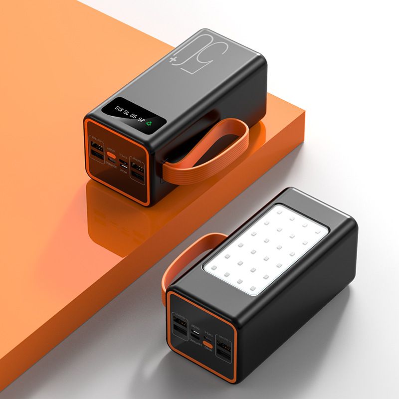 Solar Power Bank 20000mAh Portable Charger With Camping Light, Fast Charging, Waterproof For Outdoor Travel, Hiking, Camping, Emergency​_voghion.com