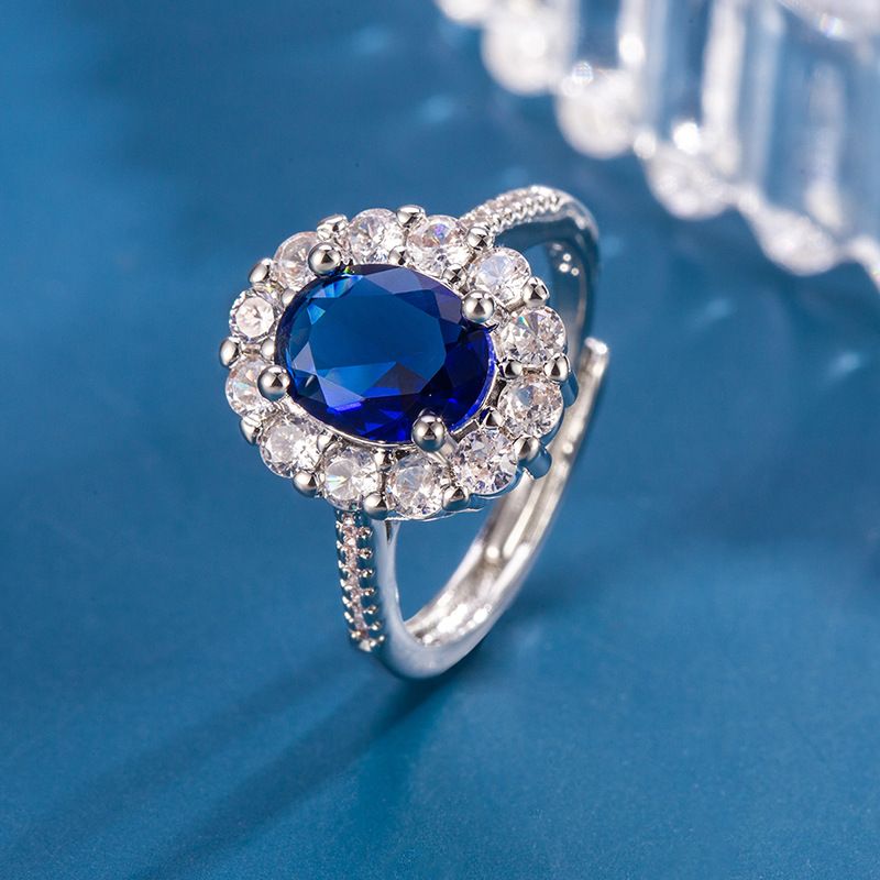 Neuer Saphir in Taubeneiform für Damen, eleganter Nischenring im High-End-Leichtluxus-Stil im französischen Stil mit Strasssteinen_voghion.com