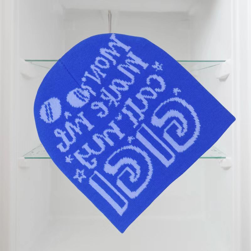 Cross Border Letter GIGI Jacquard Hat Warm Ear Protection Wool Hat Fashion Casual Cold Hat European And American Popular Knitted Hat_voghion.com