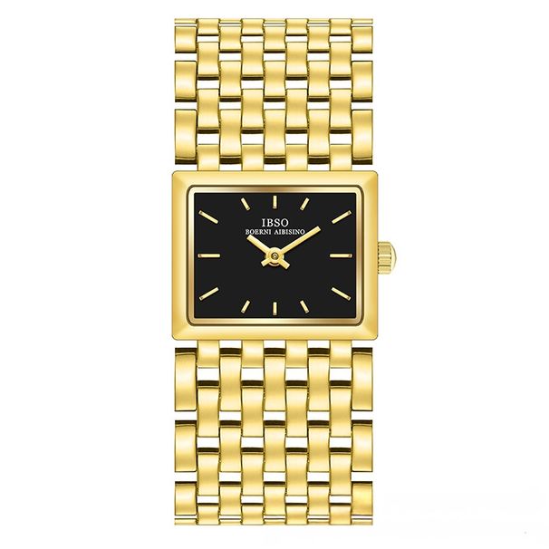 IBSO Aibisino 1059 Square Dial Watch For Women Hollow Strap Vintage Style Gold Light Niche_voghion.com