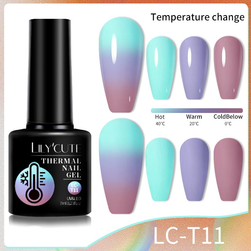 LILY'CUTE Thermal Color-Changing Opal Diamond Nail Gel - 3-Stage Temperature Reactive Shimmer Soak-off UV/LED Gel Polish_voghion.com