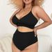 Verve New Swimwear Two-Piece High Waist Plus Size Bikini Women's Swimsuit_voghion.com