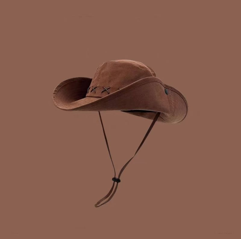 Chapeau de cowboy américain pour femme, style fille sexy, parasol pour vacances à la plage en été, chapeau de protection solaire à large bord_voghion.com
