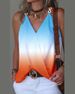 Women's Clothing simple V-neck metal buckle printed vest top _voghion.com