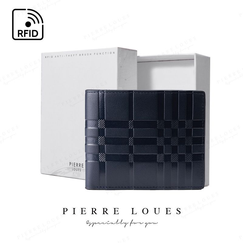 Portafoglio da uomo, elegante portafoglio scozzese a fogli mobili, porta carte antifurto. Portamonete personalizzato e alla moda._voghion.com
