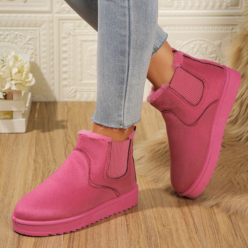 Plus-size mode warme en fleece enkellaarsjes katoenen schoenen_voghion.com
