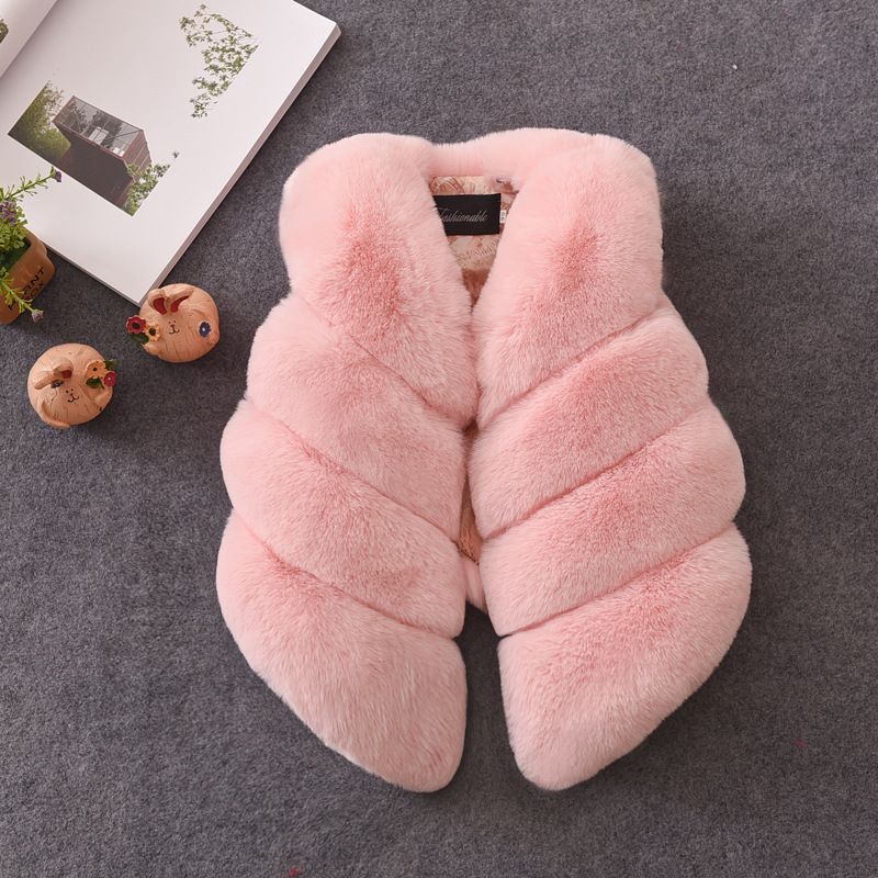 Kid's Clothing Autumn And Winter New Children's Spliced ​​Fur Vest For Boys And Girls Thickened Fur Vest Baby Fur Coat_voghion.com