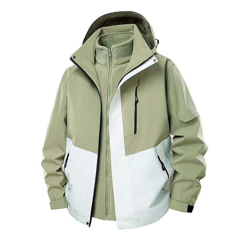 Giacca unisex impermeabile antivento con cappuccio foderata in pile per sport all'aria aperta, escursionismo, sci, viaggi, impermeabile leggero e traspirante_voghion.com