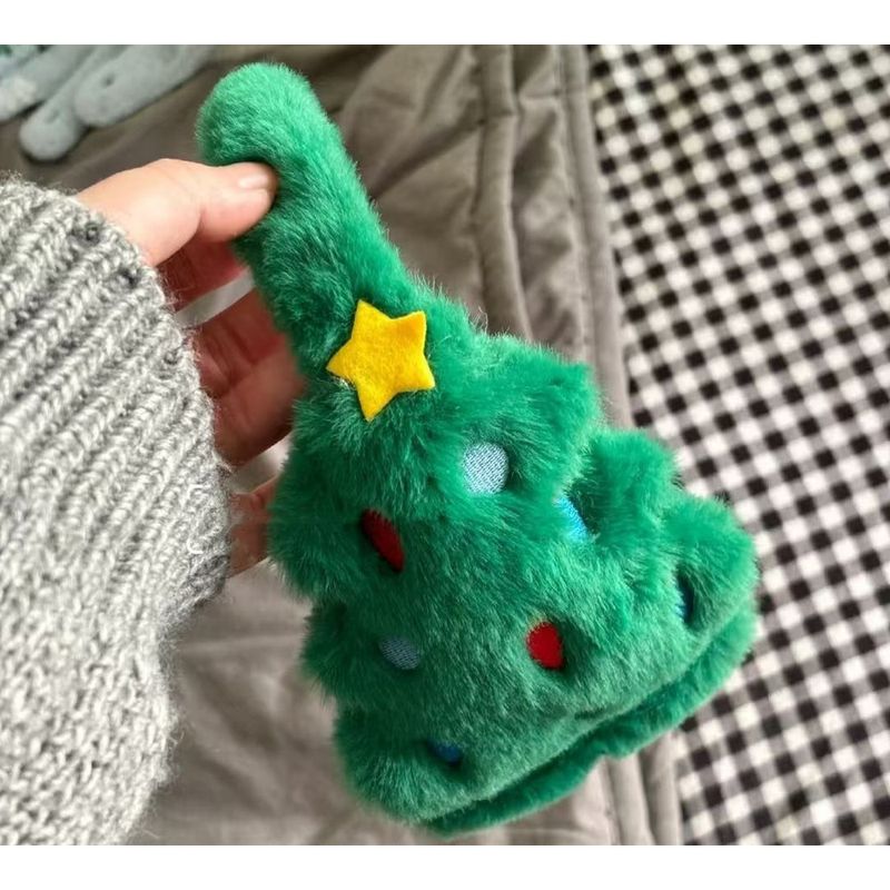 Julplyschiga öronkåpor, varma och bekväma, hudvänligt tyg, full av julstämning. Önskar dig en God Jul_voghion.com