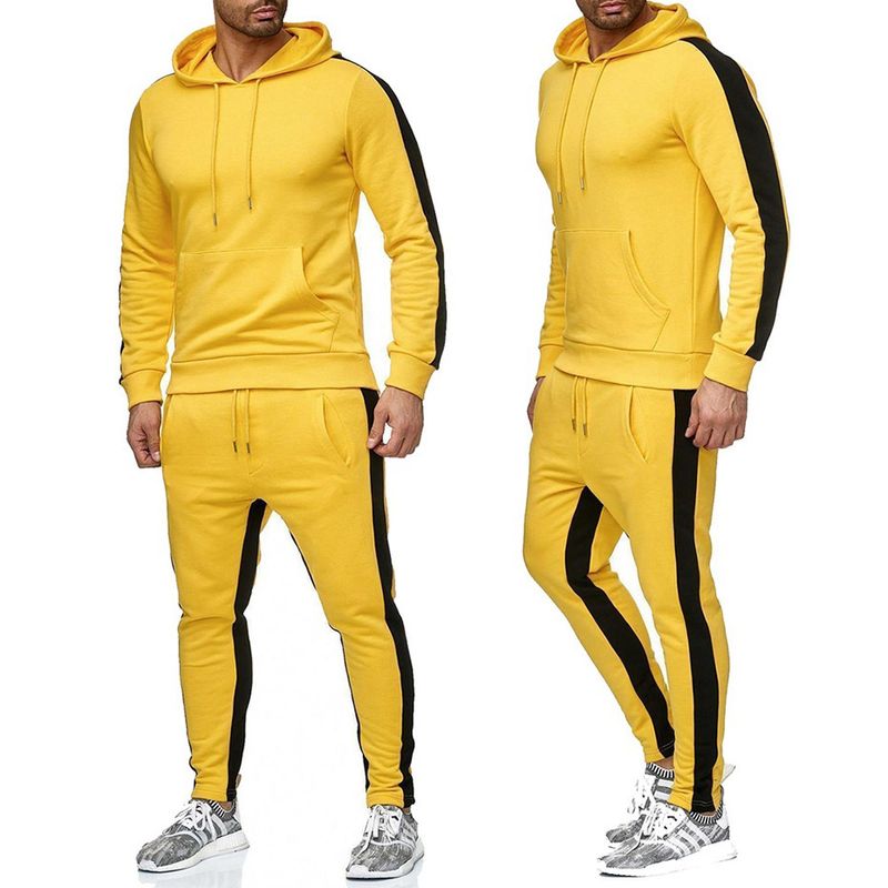 New Sweater Hooded Brand Sportswear Casual Fashion Pullover Men's Color Matching Set_voghion.com